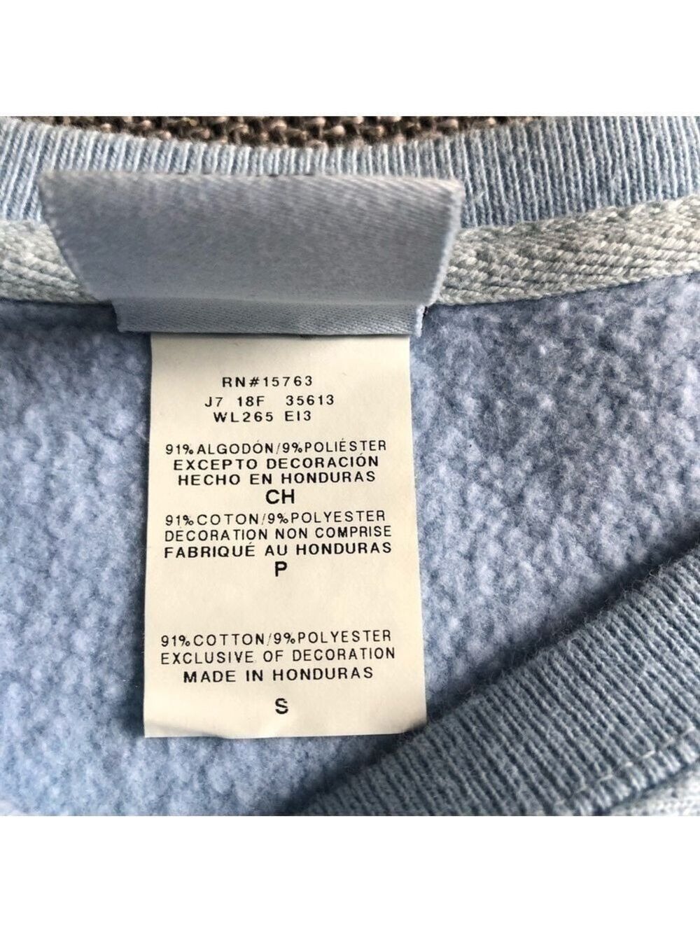 CHAMPION Reverse Weave Blue Dip Dye Script Ombre Crewneck Pullover Sweatshirt S - Picture 7 of 13